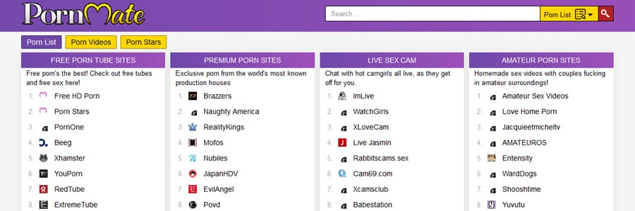 good porn site directory pornmate