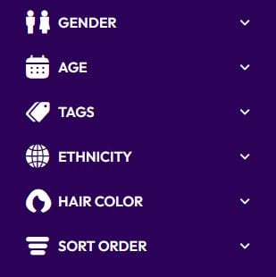 filter options for goth sexchat rooms